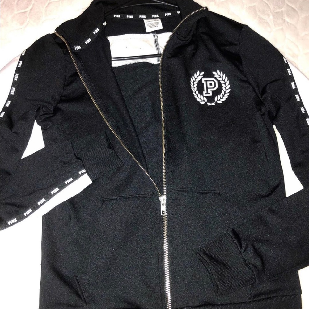 Pink Track Sweater Zip Up